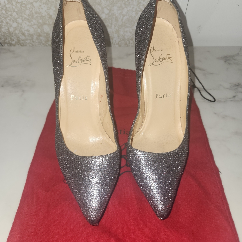 Christian Louboutin Glittering Silver Heels